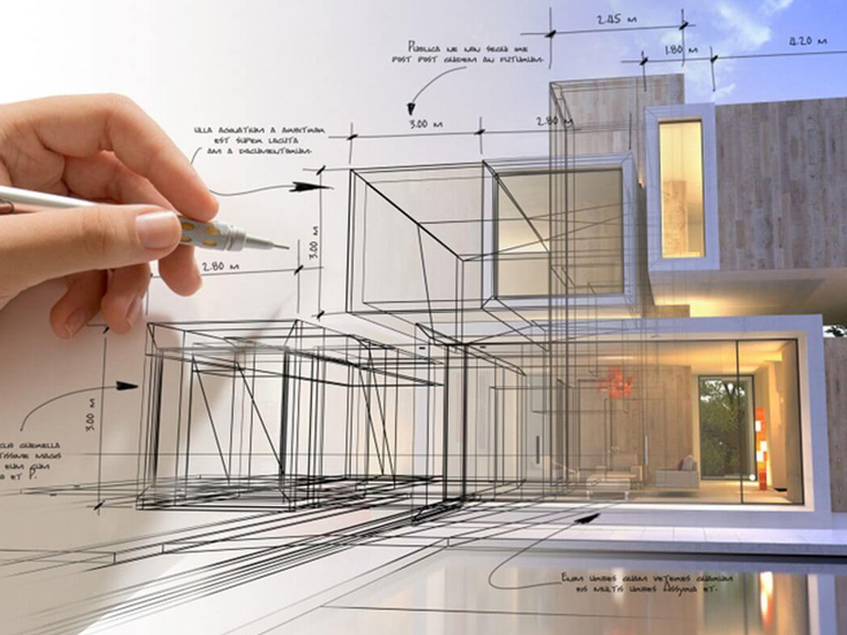 Sketching a House for Architecture Homework Help Tutor sketching house with pencil for providing online architecture homework help to a student