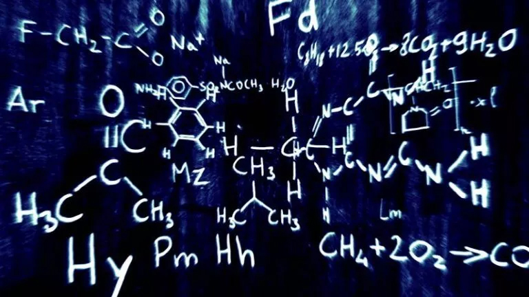 Chemical Formulas for Chemistry Homework Blue Wall Covered in Chemical Formulas - Your Chemistry Homework Help Companion