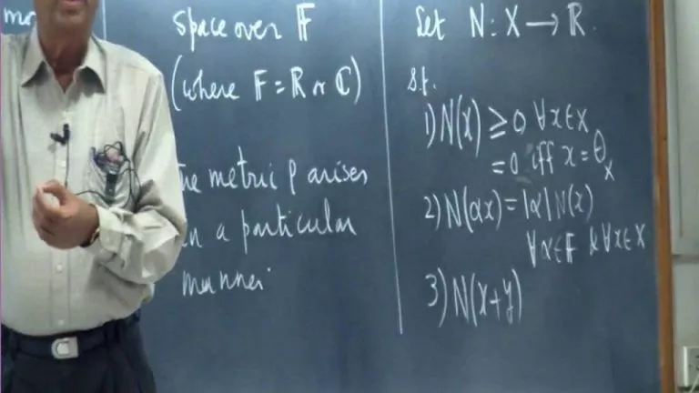 Functional Analysis session: Profound Equations for Homework and assignment Mastery A professor stands in front of a blackboard with equations during a functional analysis session for Functional Analysis Homework Help