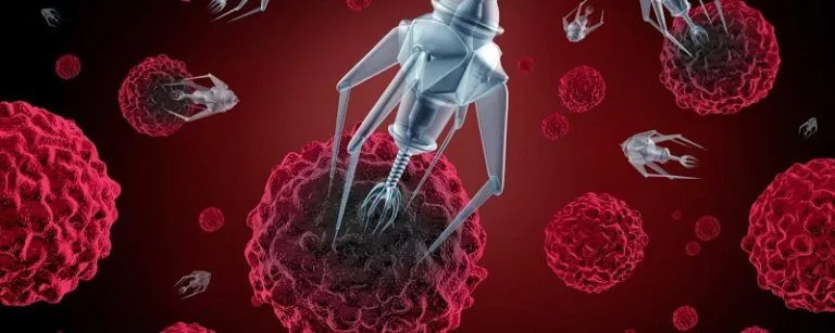 Robot Amidst Red Blood Cells: An Illustration of Nanotechnology A robot amidst red blood cells, illustrating the concept of Nanotechnology assignment help