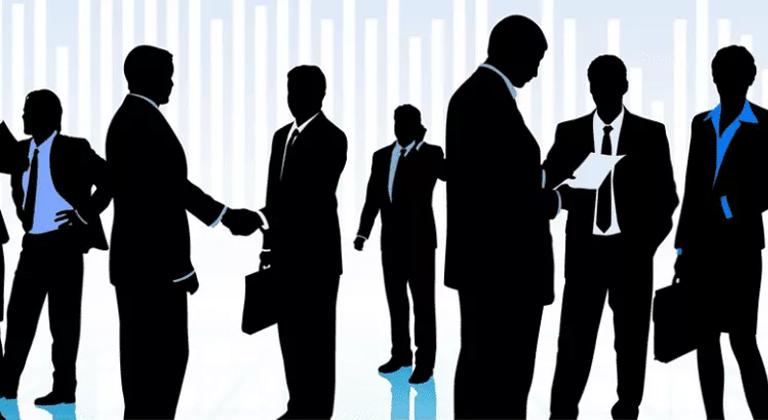 Exploring Organizational Behavior: Professional Insights and Applications Silhouetted business people engaged in a professional setting, representing the concept of Organizational Behavior Homework Help